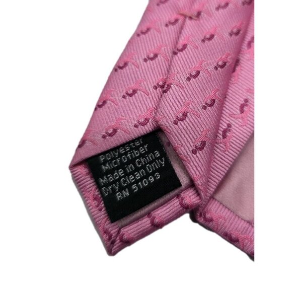 Susan G Komen KNOTS FOR HOPE Pink Ribbon All Over Print Men's Skinny Necktie Tie - Picture 6 of 6